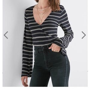 Striped Wrap Top